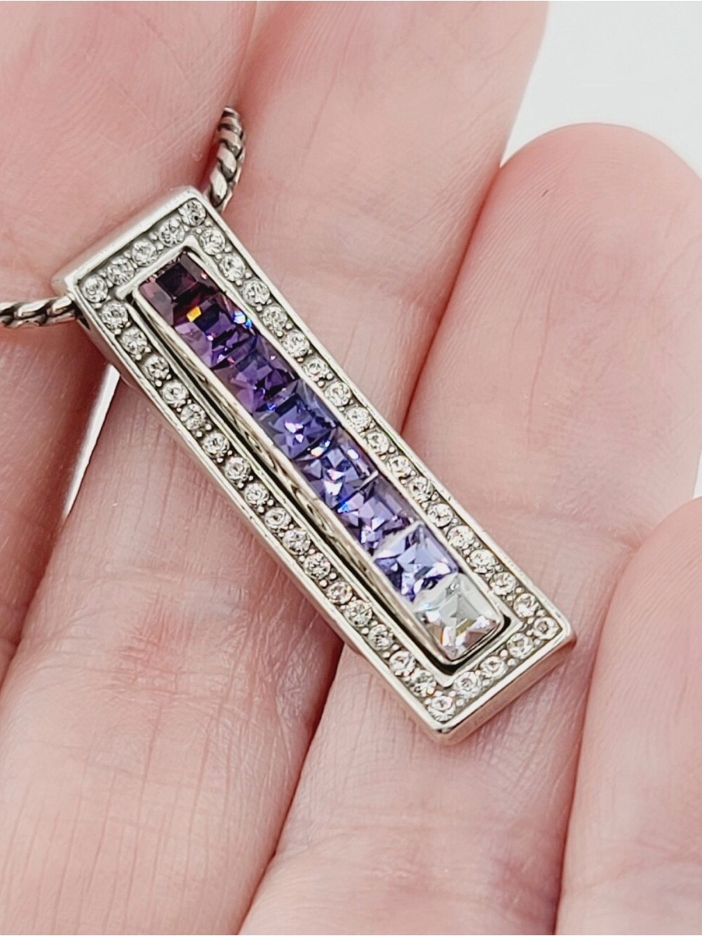 Brighton Sterling Silver SPECTRUM Purple  Pendant Necklace and Earings